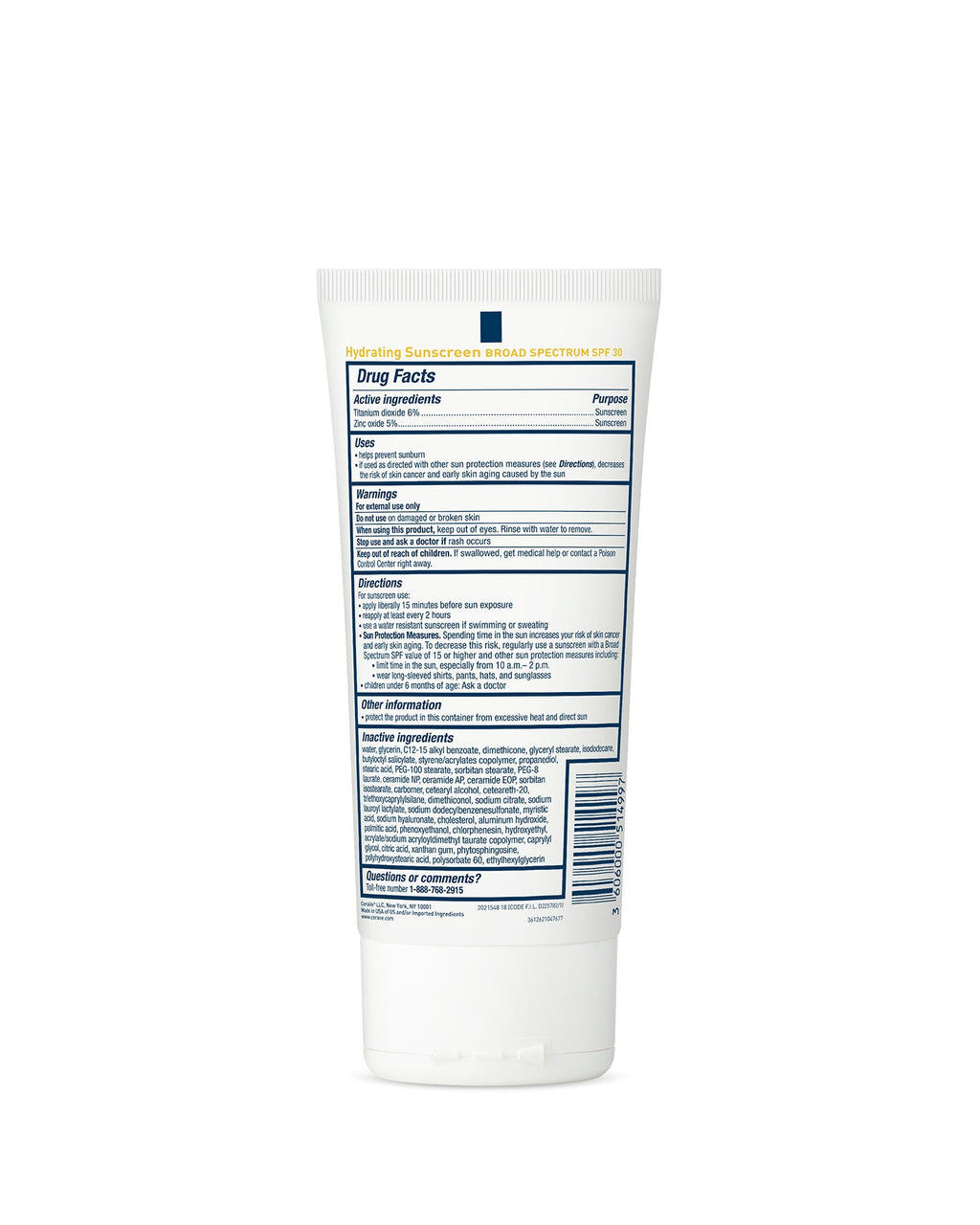 CeraVe Sunscreen Body Hydrating Mineral Sunscreen Body Lotion Spf