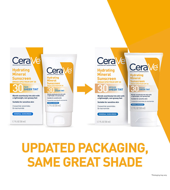 CeraVe Sunscreen Face Hydrating Mineral Sunscreen Spf Face Sheer Tint